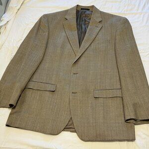 Macy's Ralph Lauren Collection Blazer tan houndstooth weave